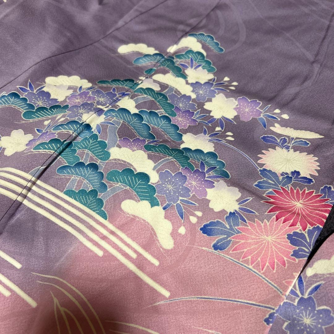 正絹　振袖　7点　フルセット　半衿付き長襦袢