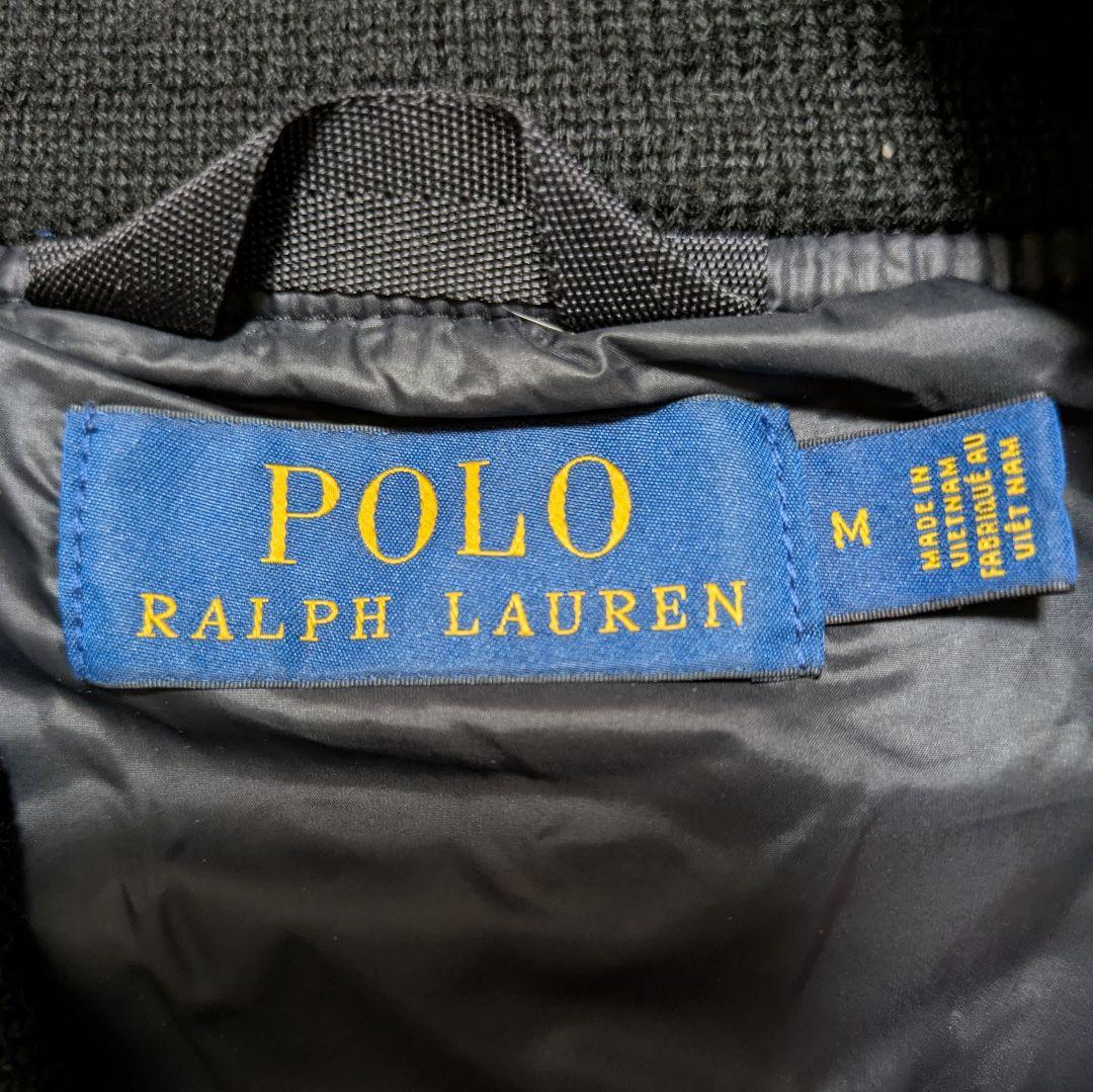 POLO ポロラルフローレン MA1フライトジャケット 現行 ナイロン 黒 М