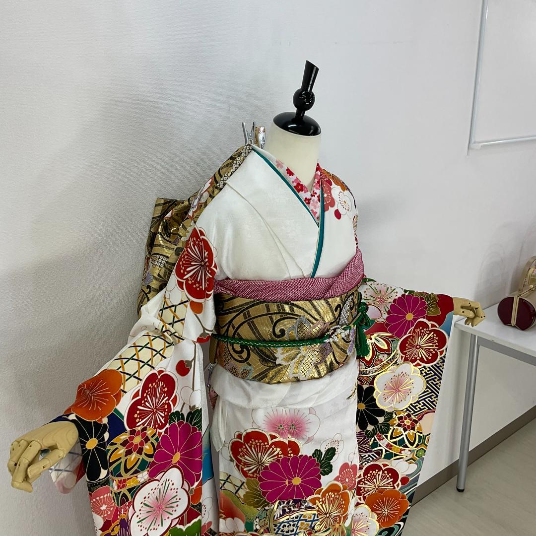 ★WATAAME★　お振袖フルセット　白　モダンテイスト　サイズ自由