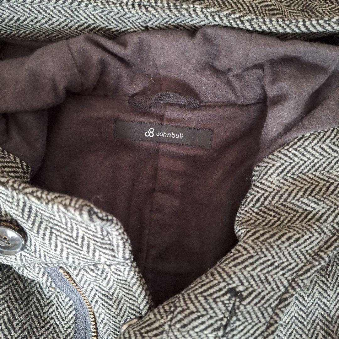 ジョンブル　Johnbull　ヘリンボーンモッズコート　S　ブラック×グレー