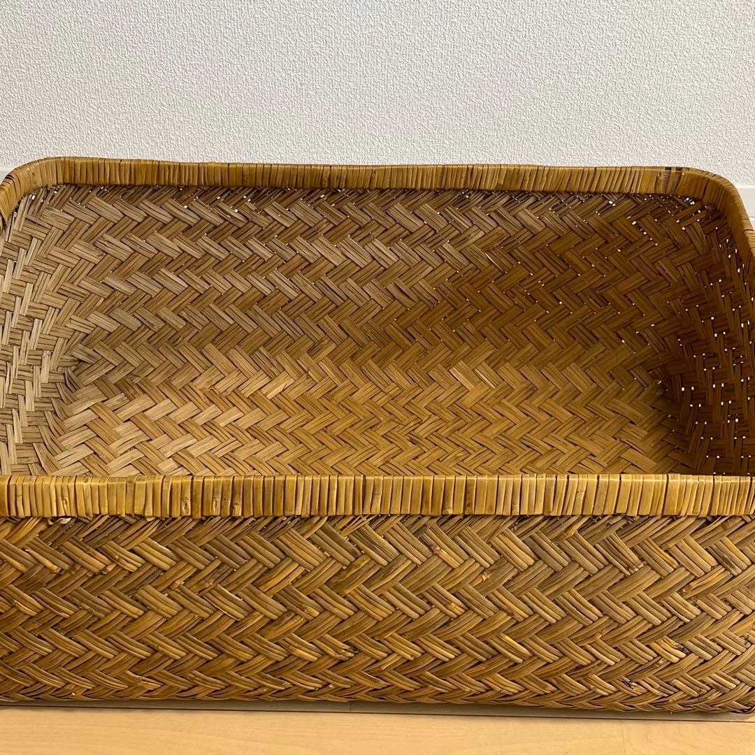 美品✨竹行李　古道具　アンティーク竹籠　収納カゴ昭和レトロ