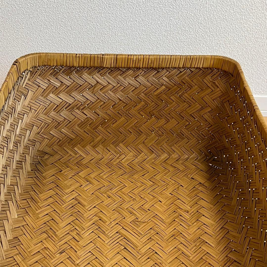 美品✨竹行李　古道具　アンティーク竹籠　収納カゴ昭和レトロ