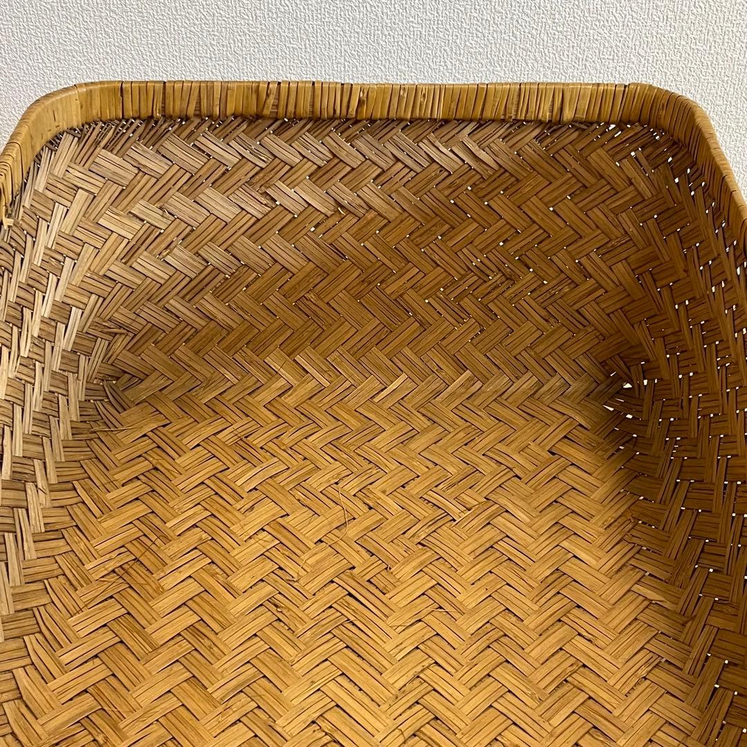 美品✨竹行李　古道具　アンティーク竹籠　収納カゴ昭和レトロ