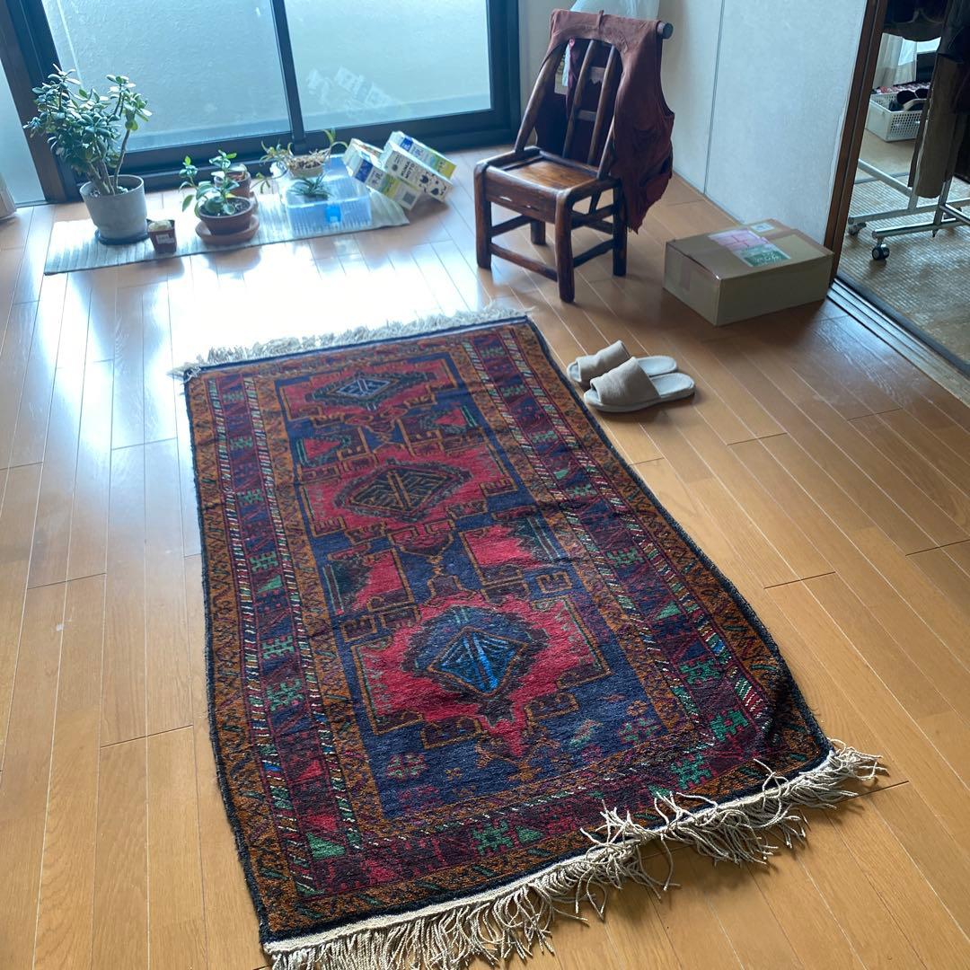 アフガニスタン産 トライバルラグ バルーチ族作 手織り カーペット ラグ 絨毯