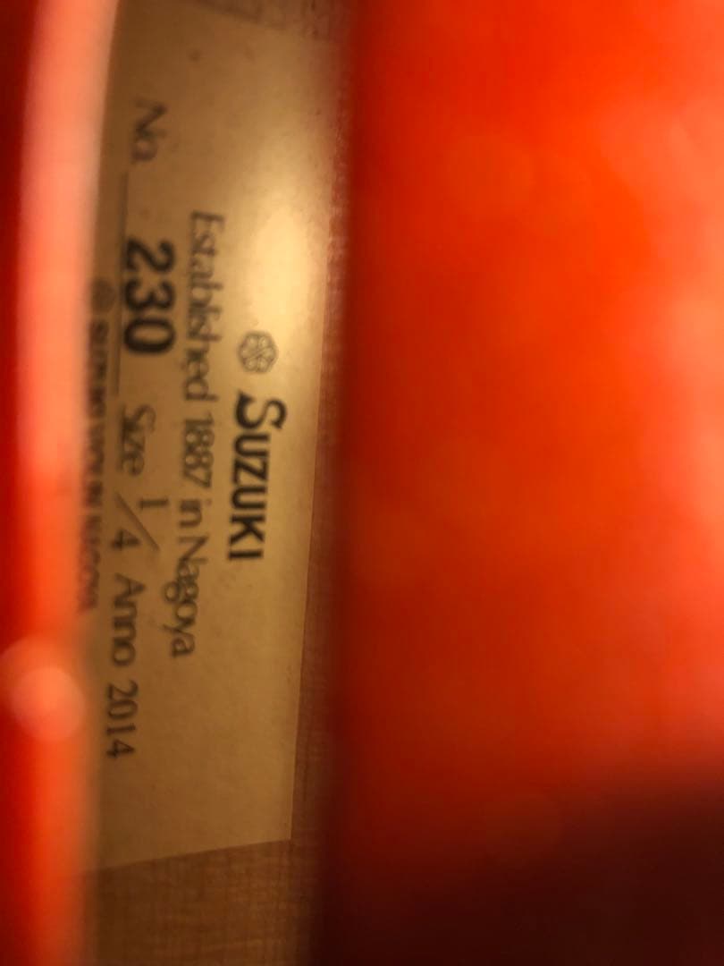 【駒&魂柱調整済】Suzuki分数バイオリンNo230 1/4 2014