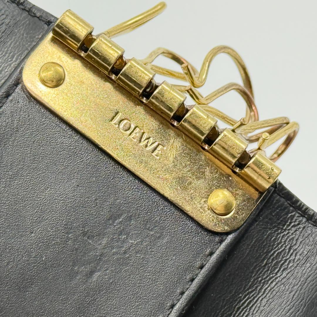 LOEWE ロエベ　アナグラム　ブラック レザー キーケース
