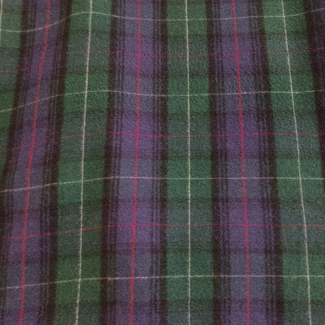 yori　ヨリ　ウールチェックロングジレコート　グリーン　ロングベスト　金ボタン