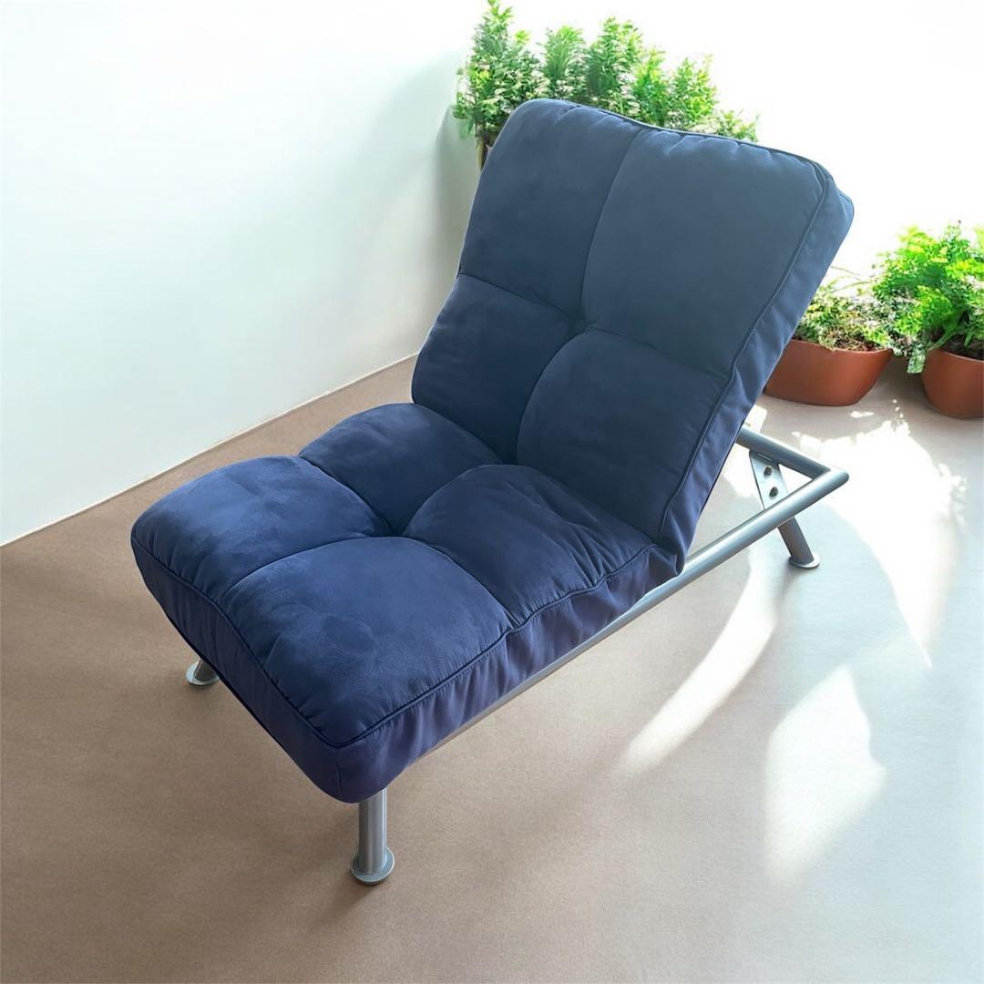 ネイビー リクライニング ローチェア