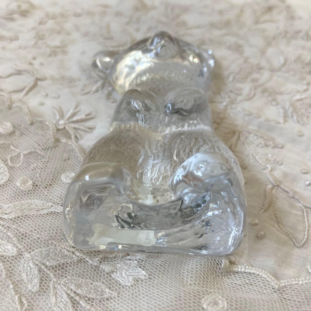 北欧ヴィンテージ　エダクリスタル社　クマさんのガラスオブジェ　　ペーパーウェイト