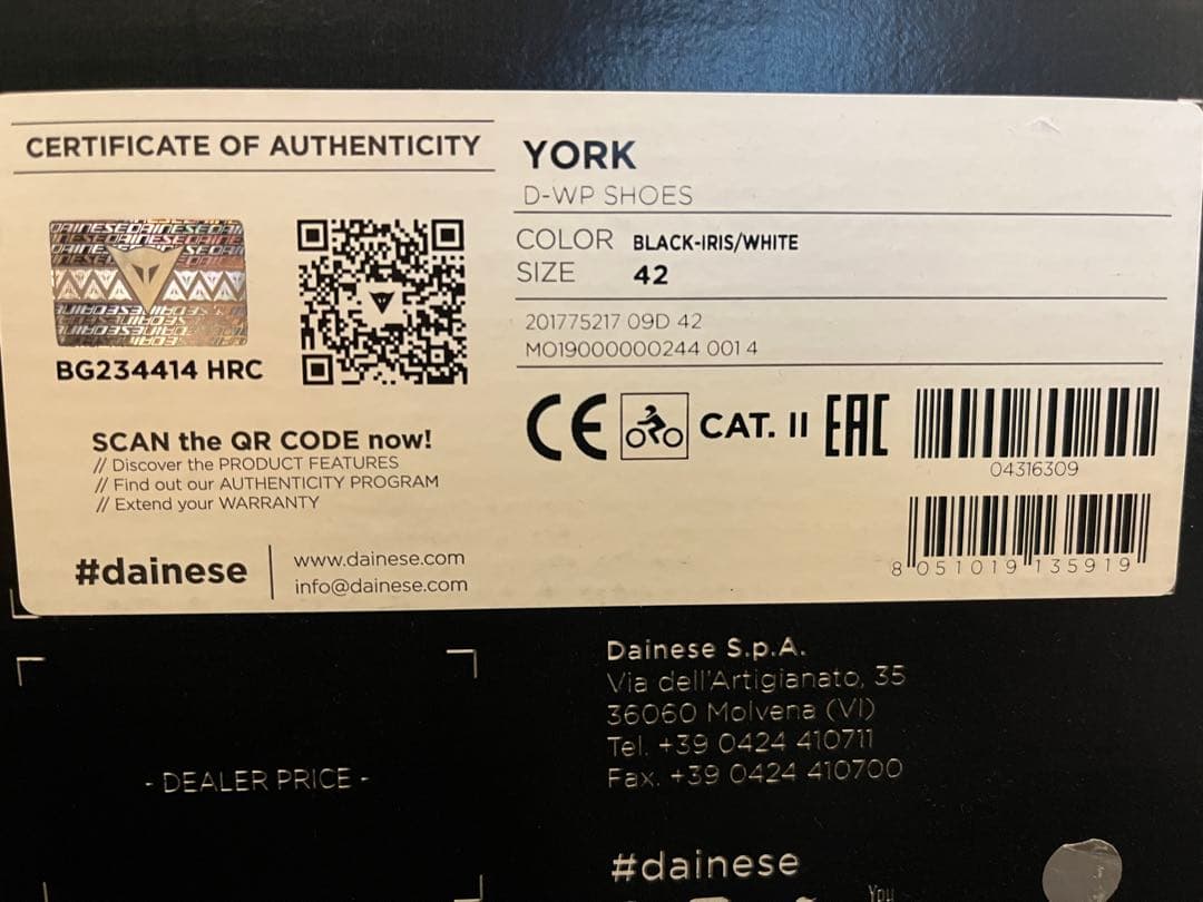 DAINESE(ダイネーゼ) YORK D-WP ネイビー 27.5cm
