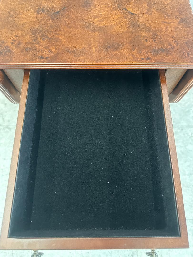 BOMBAY　バタフライサイドテーブル　アンティーク調　ドロップリーフ　ブラウン