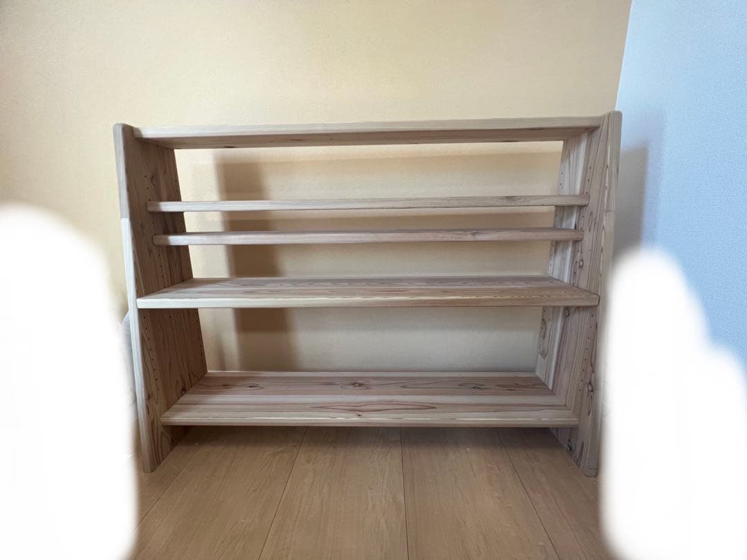 まおぽん様 国産杉 薄型頑丈タワーシェルフ 幅120cm高さ89.5cm