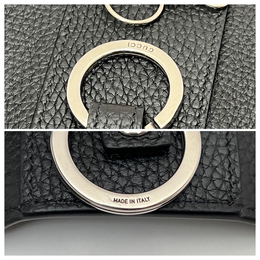 グッチ GUCCI ロゴ キーホルダー キーケース ブラック 鍵 現行品