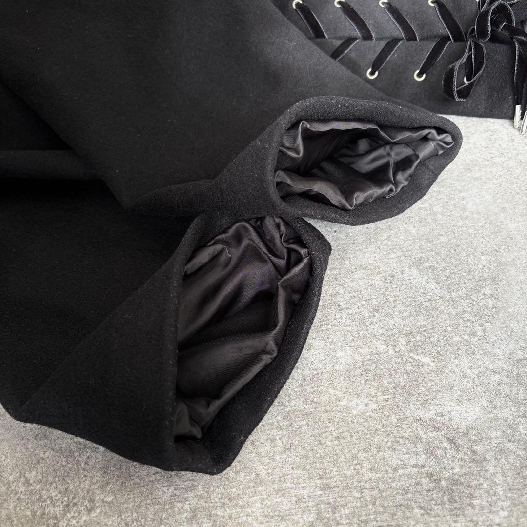 GVGV レースアップ　マキシ丈　ウエストベルト付き　ウール　ロングコート