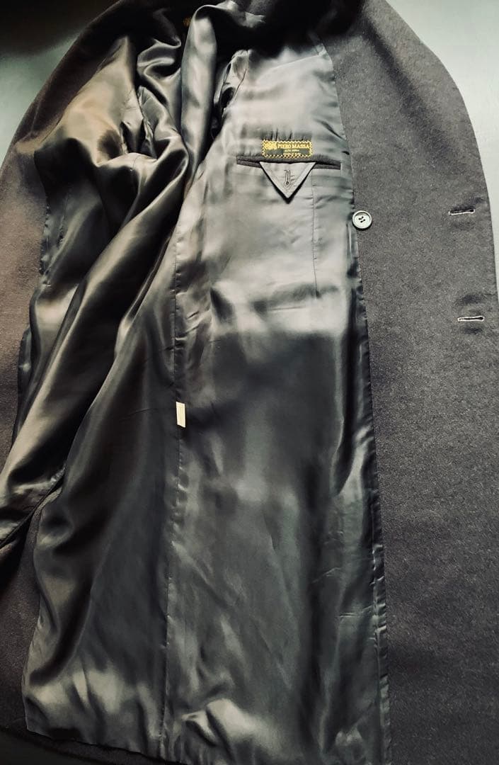 PIERO MASSA. ヴィンテージ クラシックカシミアコート 伊製 茶 90s