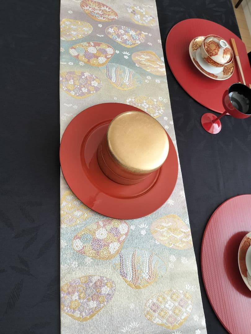 A717高級‼️ひな祭り‼️袋帯テーブルランナー2m17cm