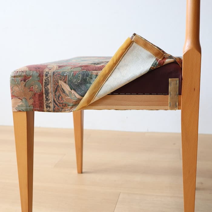 ヴィンテージ 飛騨産業 肘付イス 古家具 無垢材 ブナ材 カバーリング②