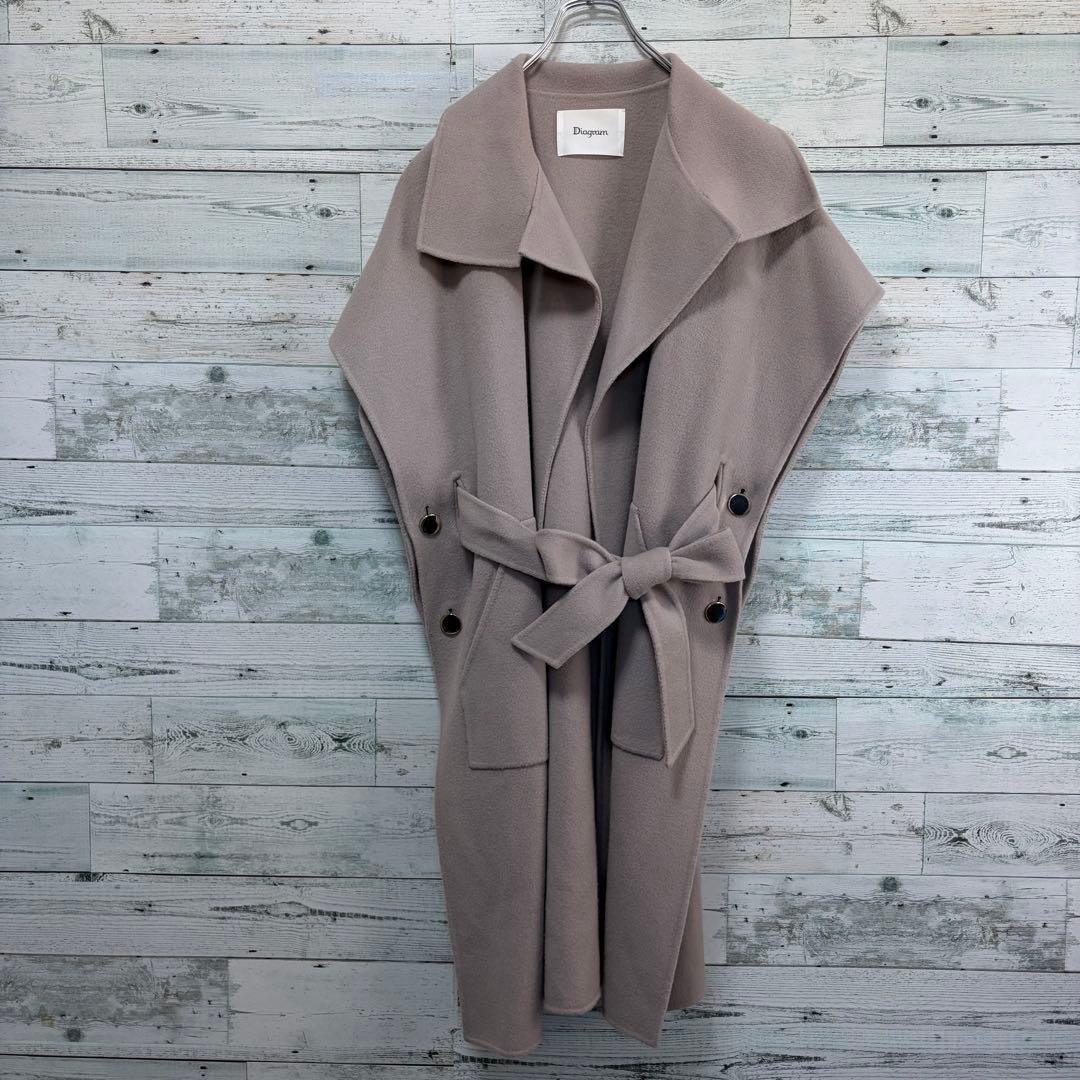 ほぼ未使用　ダイアグラム　グレースコンチネンタル　ベルト付リバートレンチストール