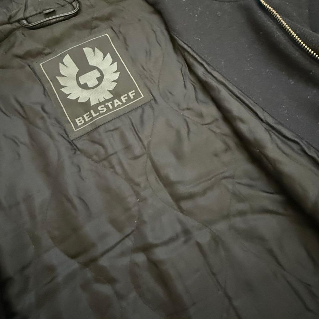 イタリア製【ベルスタッフ 】メルトンウール　フーデッドコート　フィッシュテール