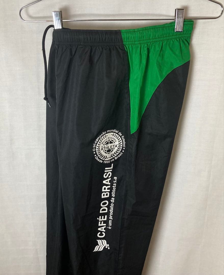 ATHLETAアスレタでかロゴブラックナイロンジャージ上下セットアップLサイズ