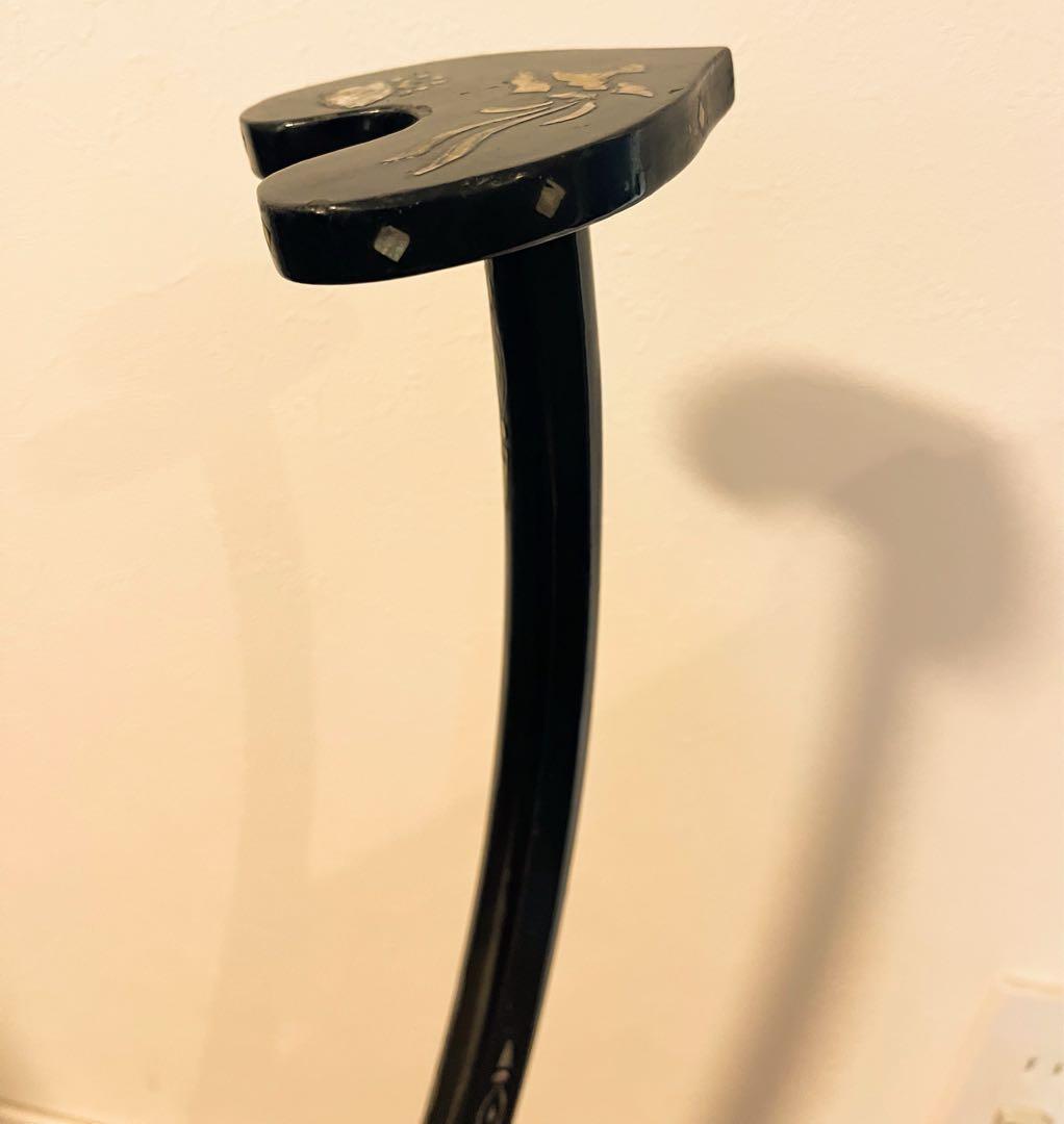 【希少】刀掛け 太刀掛け　螺鈿　一本掛け　模造刀　武具