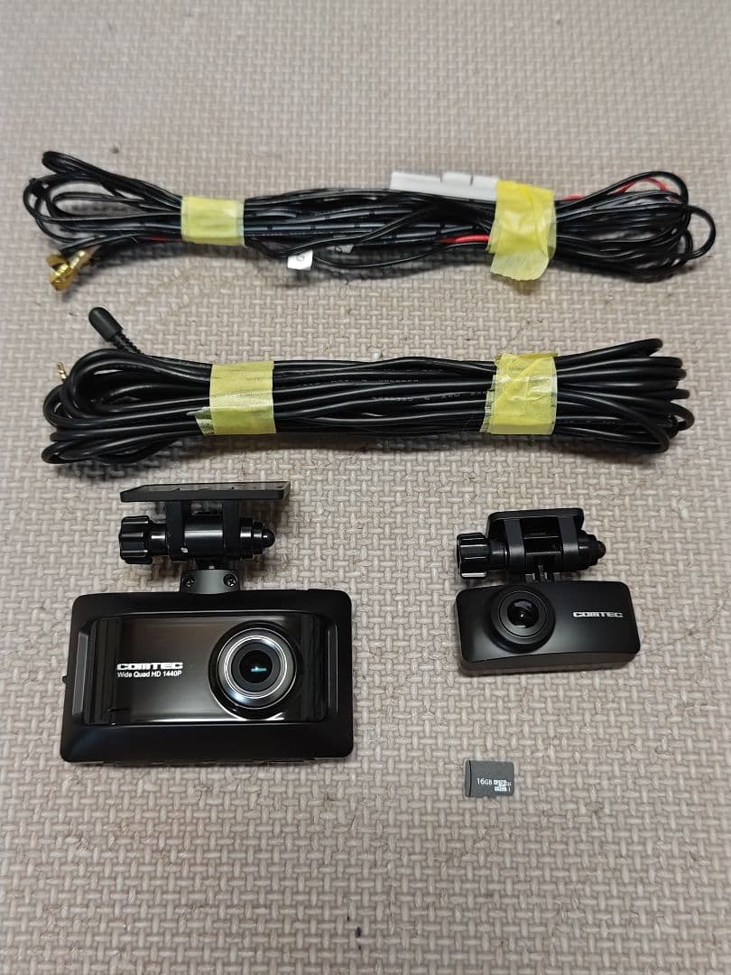 コムテックZDR 026 ドライブレコーダー 前後カメラ配線付き