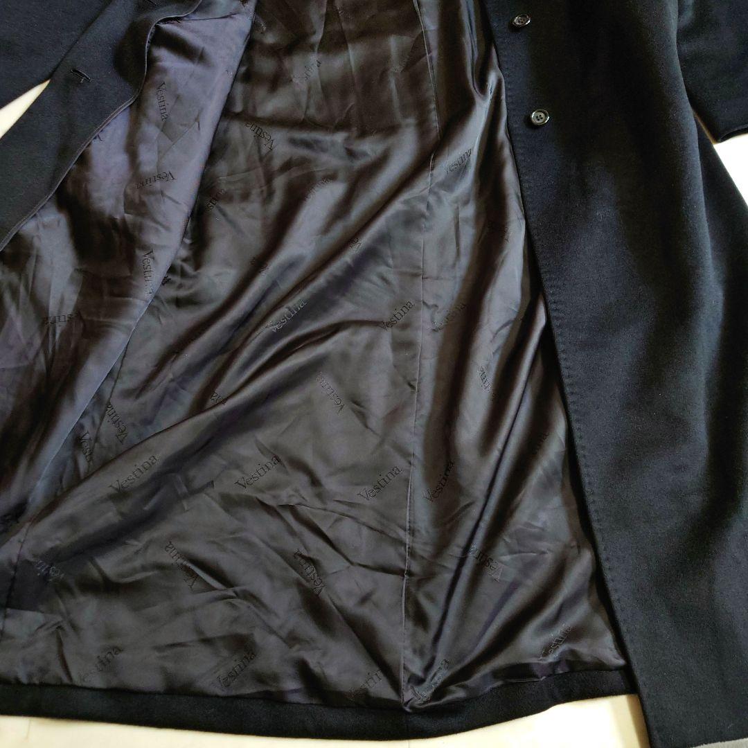 美品♪ サイズ11・3L ヴェスティナ ピュアカシミヤ100 ロングコート 黒