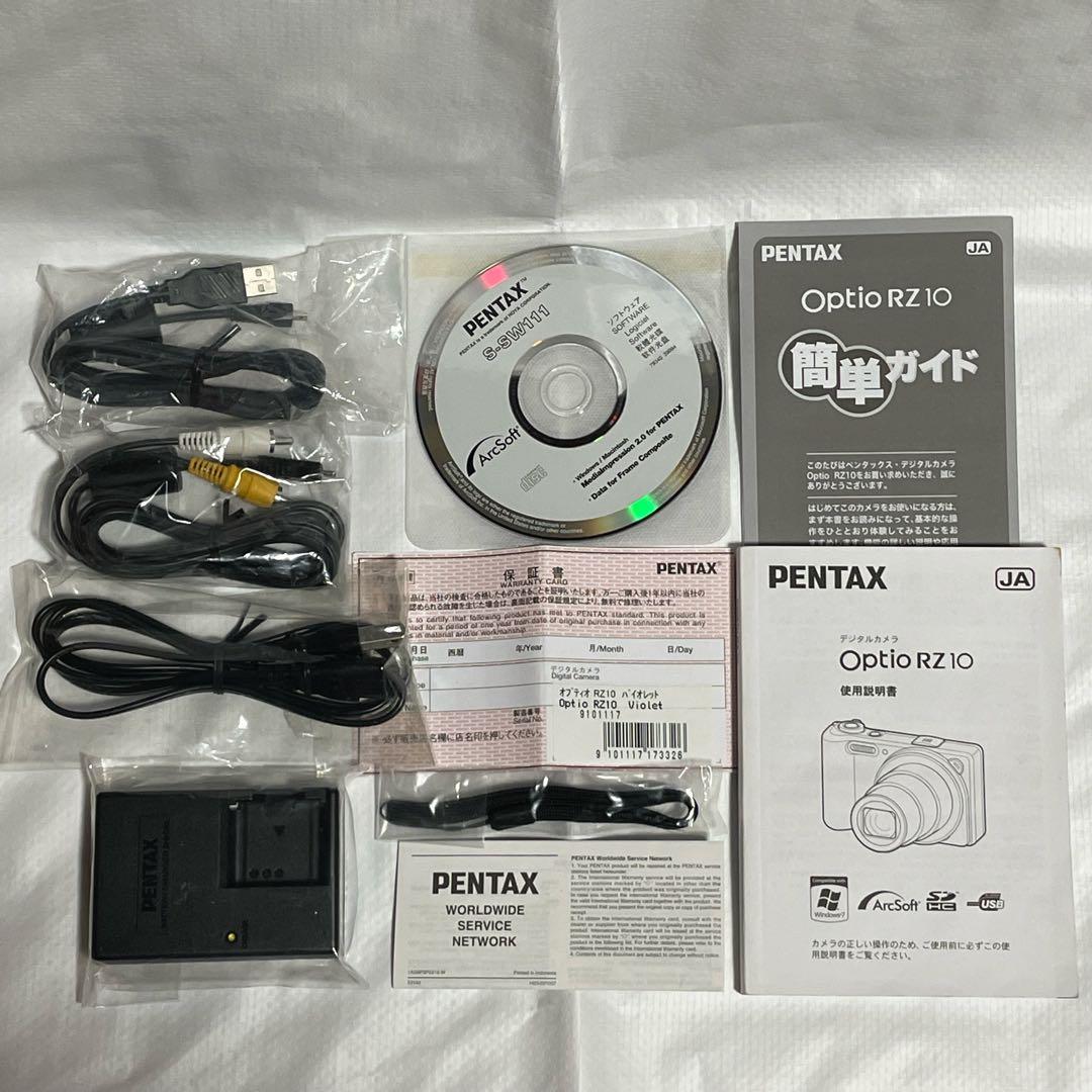PENTAX Optio RZ10 デジタルカメラ デジカメ コンデジ 紫 元箱