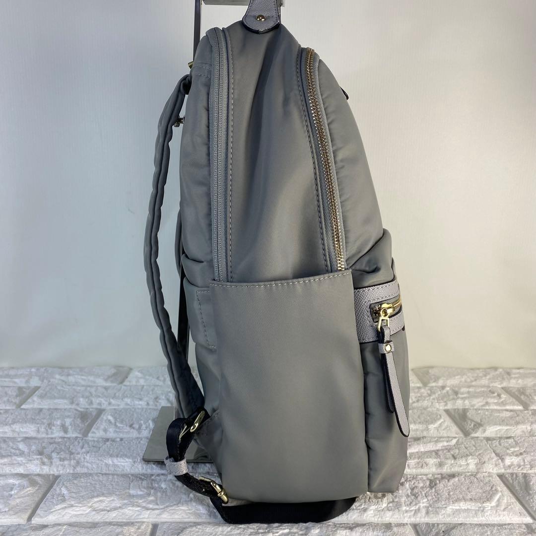 【美品】エース　リモフィス　リュック　バックパック　ナイロン×レザー　グレー