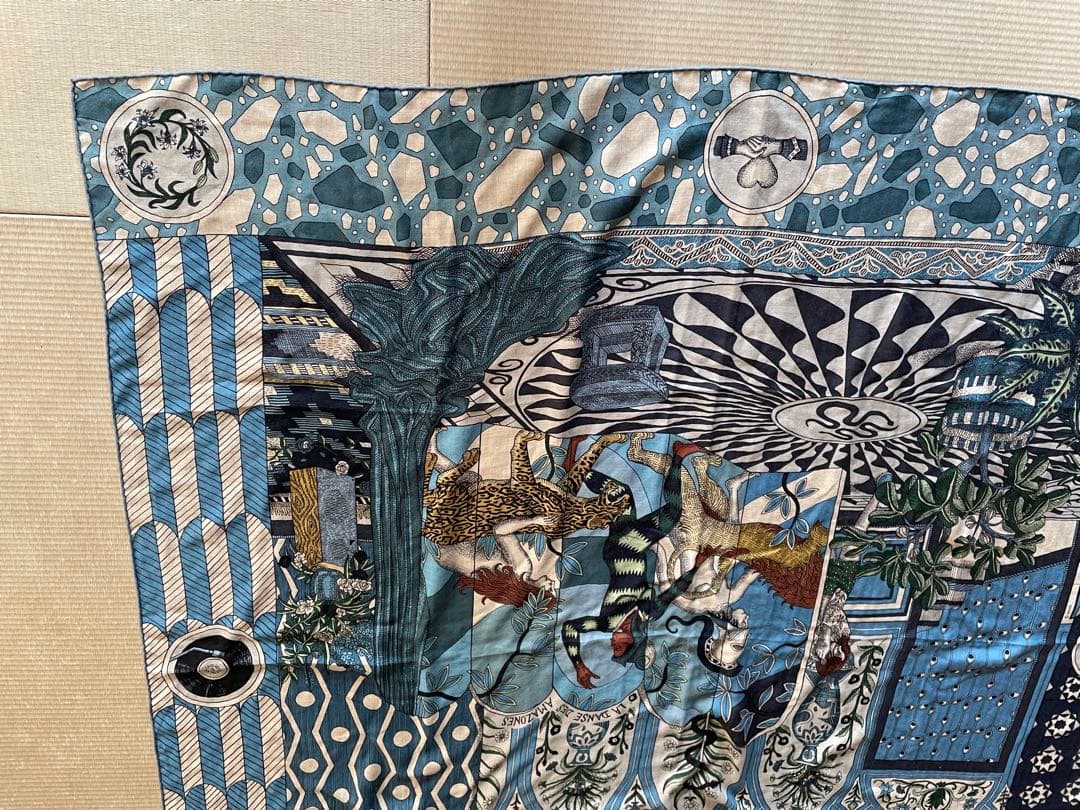 エルメス アマゾンのダンス カシミヤシルク ストール 140cm