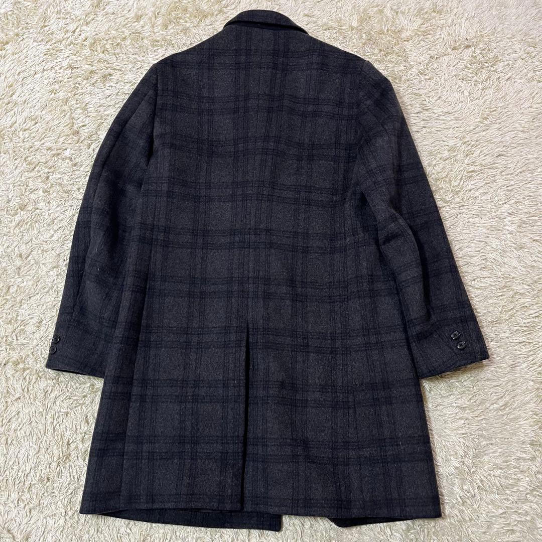 極美品 BY チェック 120S メルトン チェスター コート XLサイズ