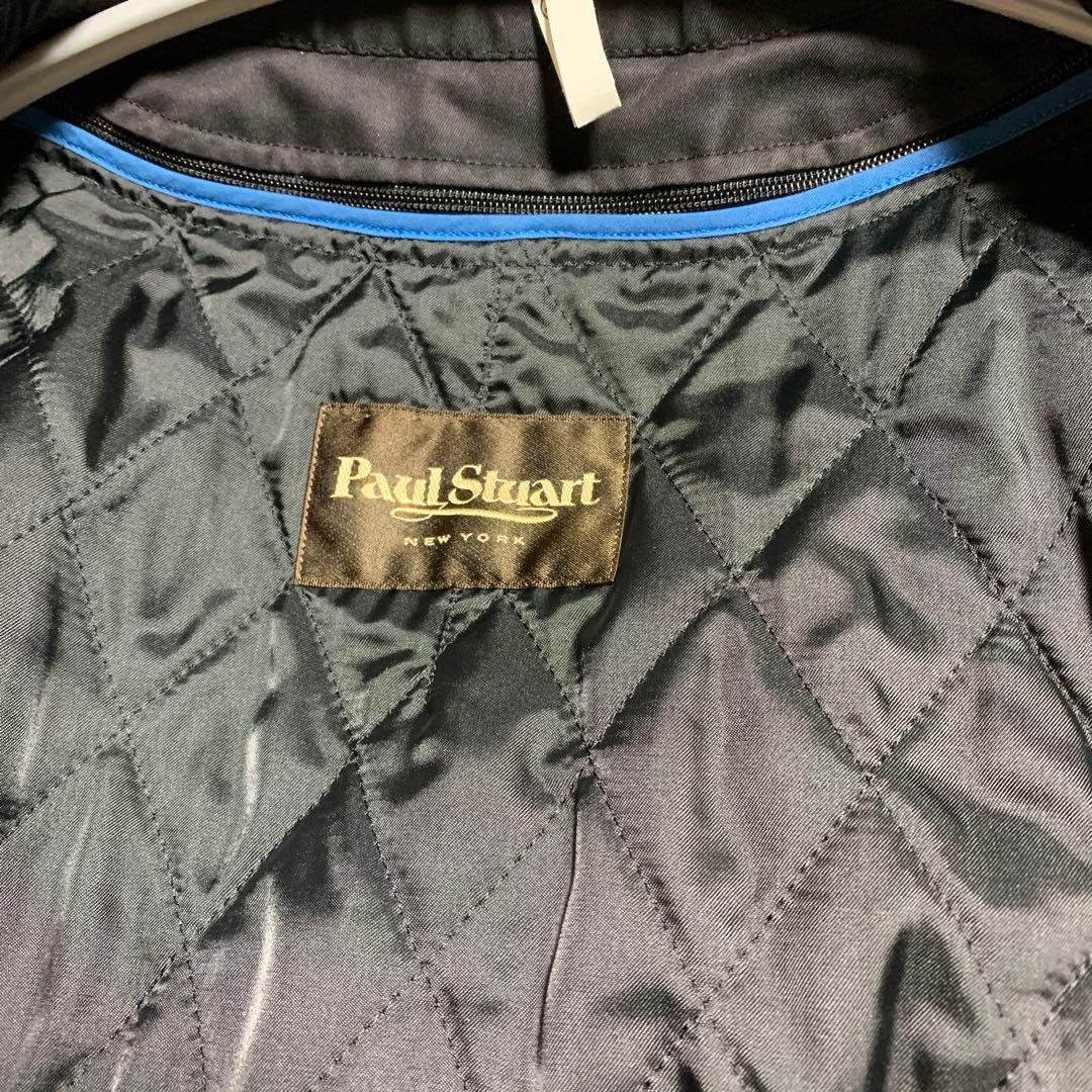 ポールスチュアート　メンズ　ステンカラーコート　ライナー取外し付き　ブラックLL