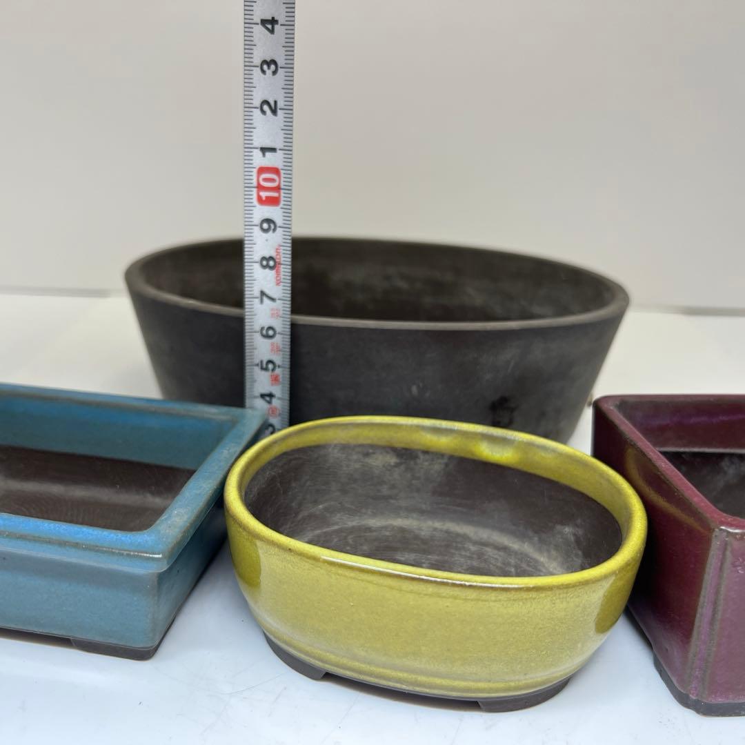 中国美術 在銘植木鉢 幅約7.5~18㎝ 東Y7-1104⑤タトヒサ