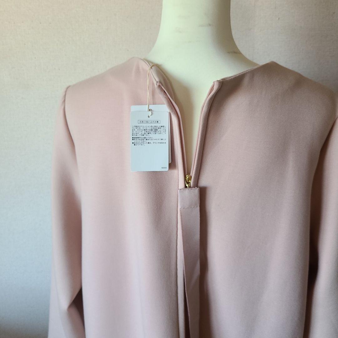 ローズティアラ46淡いピンクのパール装飾Aラインワンピース新品タグ付き