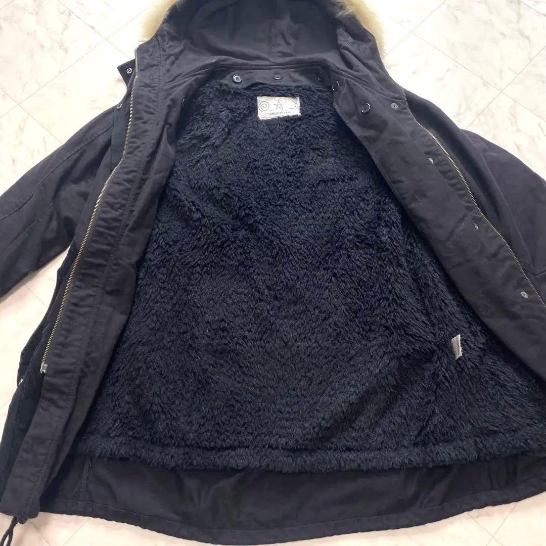 ツモリチサト　黒　モッズコート　ラクーンファー　ボアライナー付き