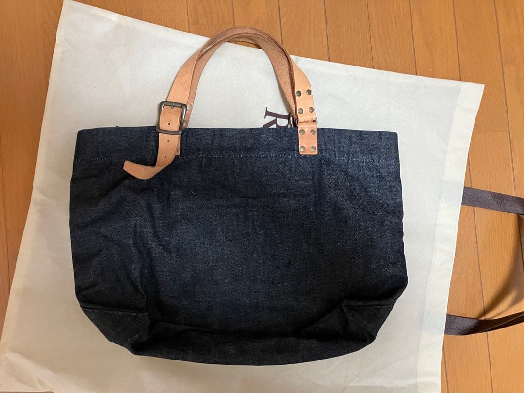 桃太郎ジーンズ　トートバッグ　デニム　本革