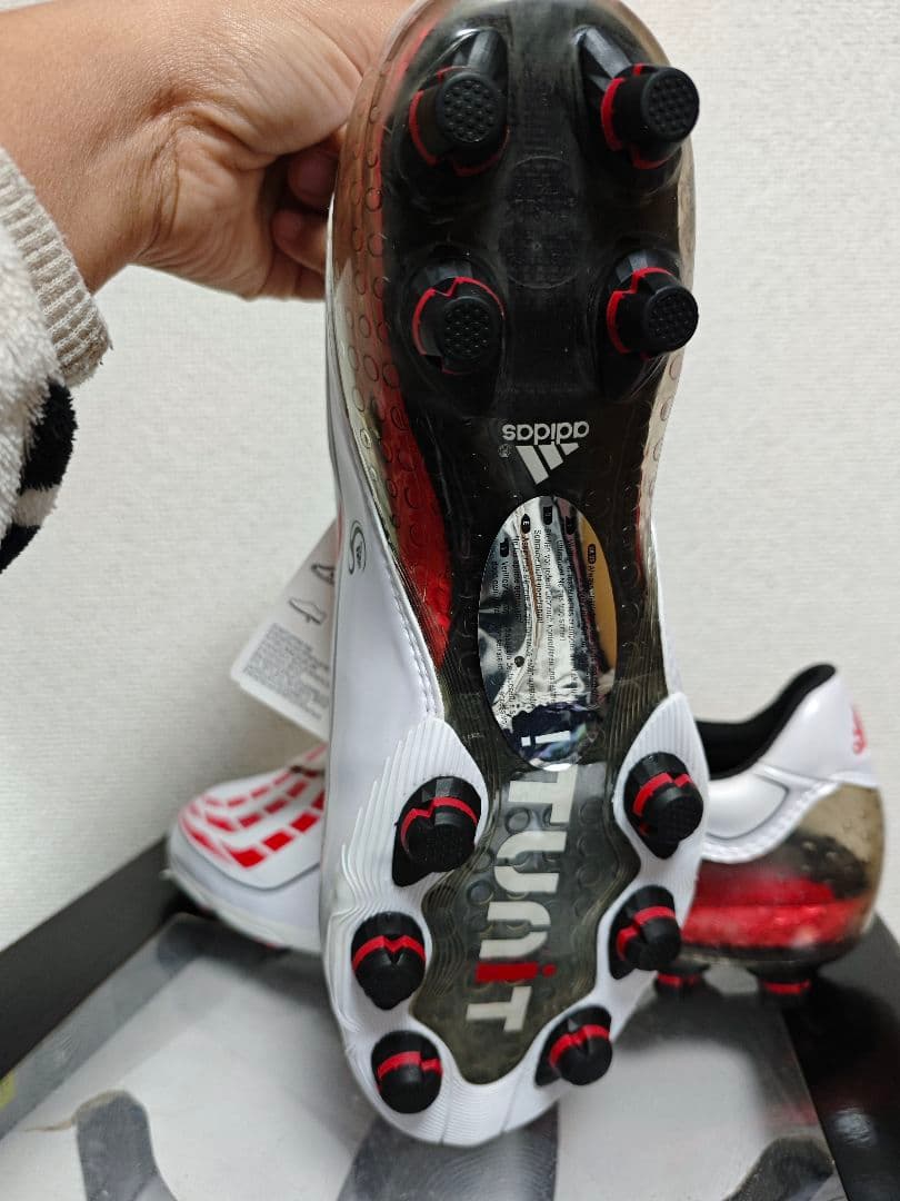 adidas F50 TUNITサッカーシューズ ホワイト/レッド 27.5cm