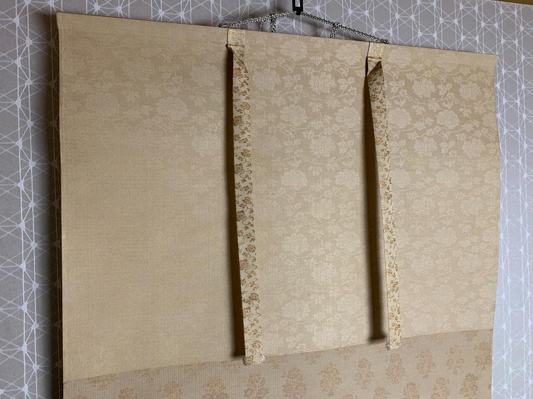 白倉嘉入 閑春 絹本 掛軸 共箱 二重箱 南画家 服部五老