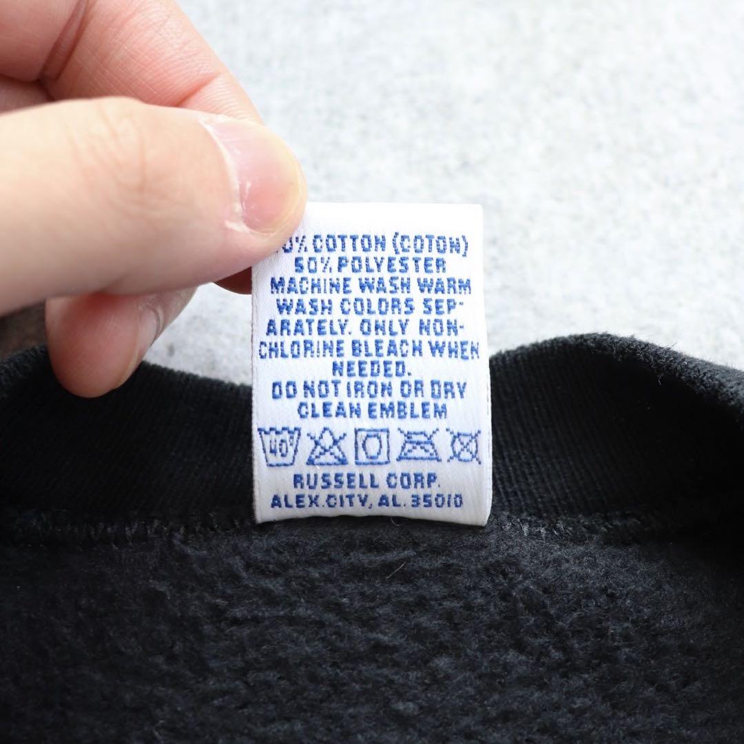 極美品 ブラック USA製 90s Russell ラッセル スウェット 無地L