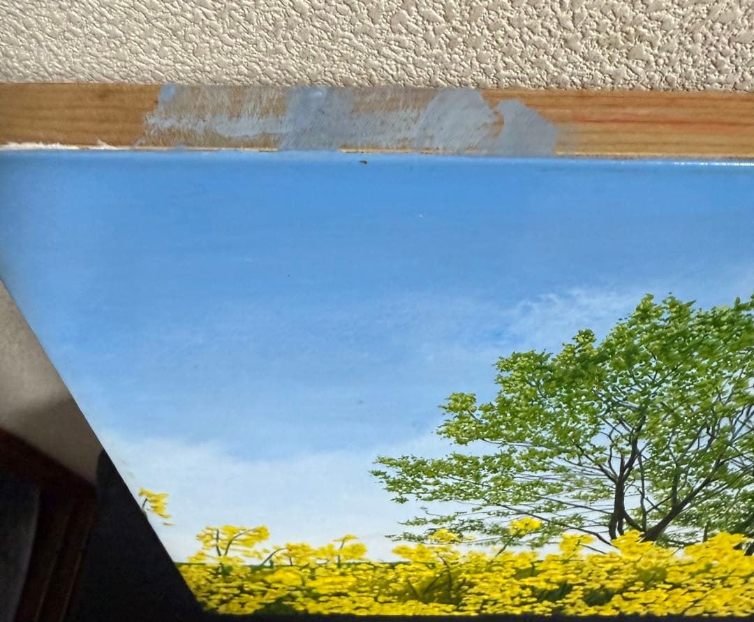 洋画家・百瀬智宏 【花の風】風景画 油彩画 在銘　送料込み