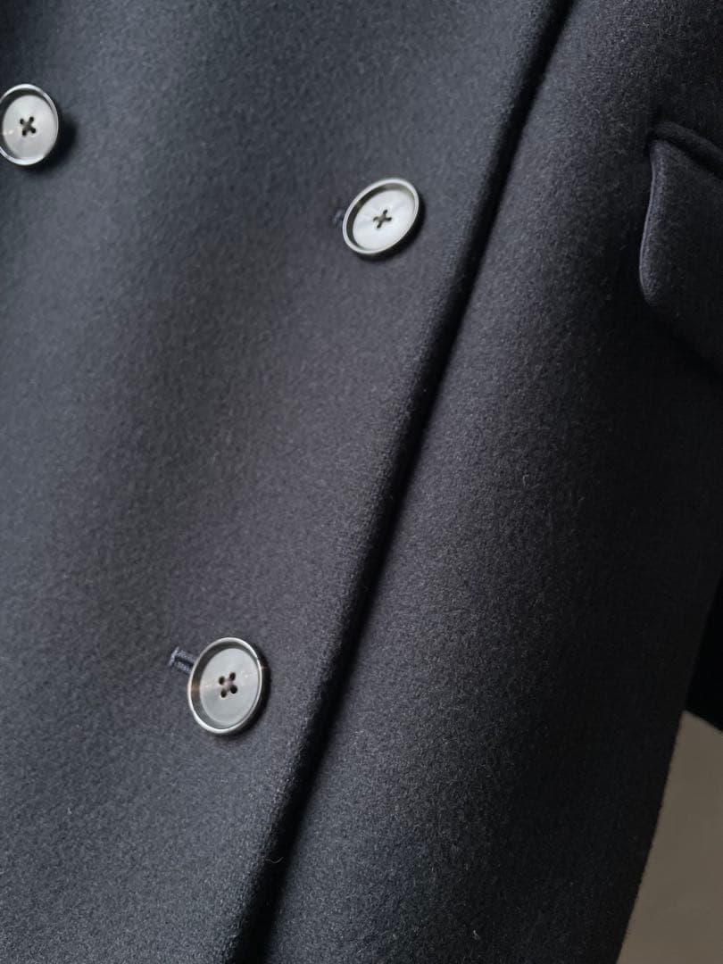 ユナイテッドアローズ　7.1万　Lサイズ　40 濃紺　ピークドラペルロングコート