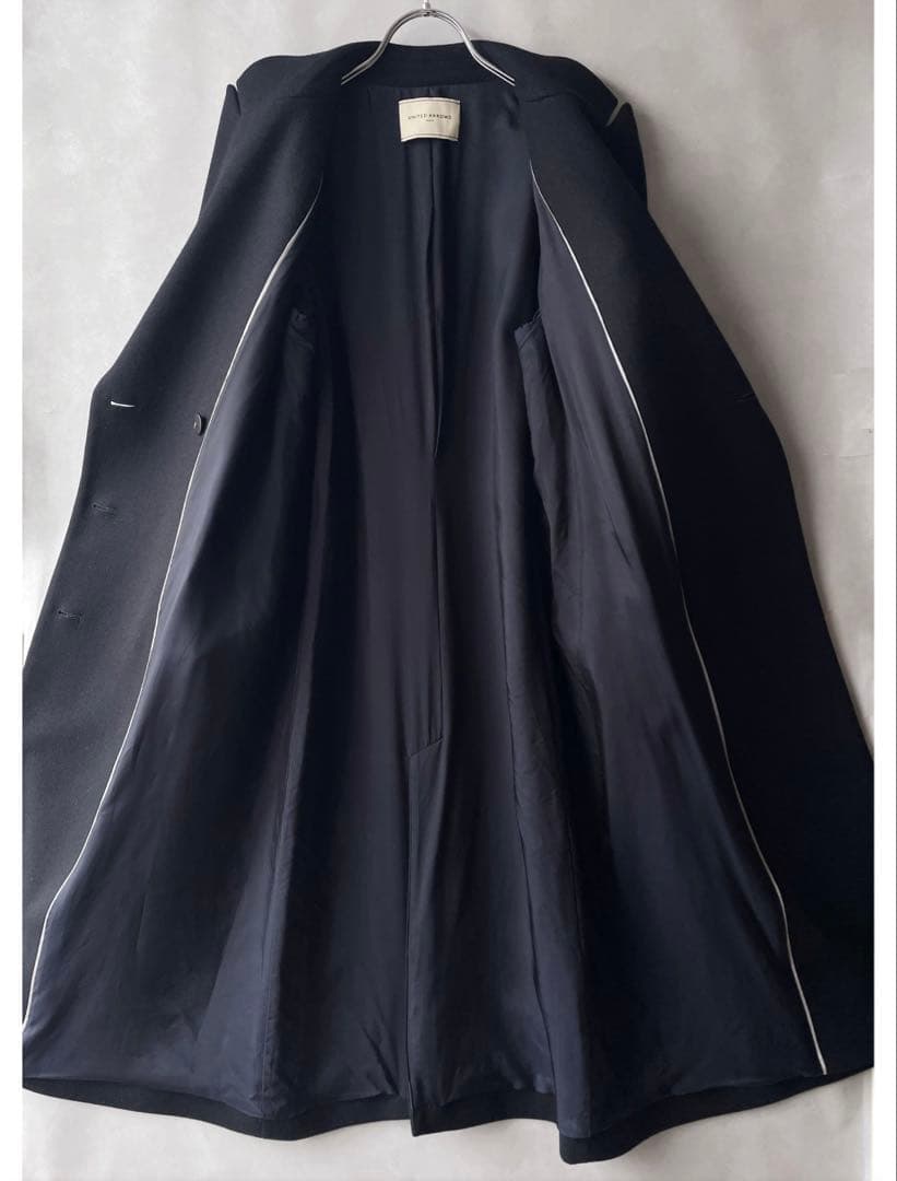 ユナイテッドアローズ　7.1万　Lサイズ　40 濃紺　ピークドラペルロングコート