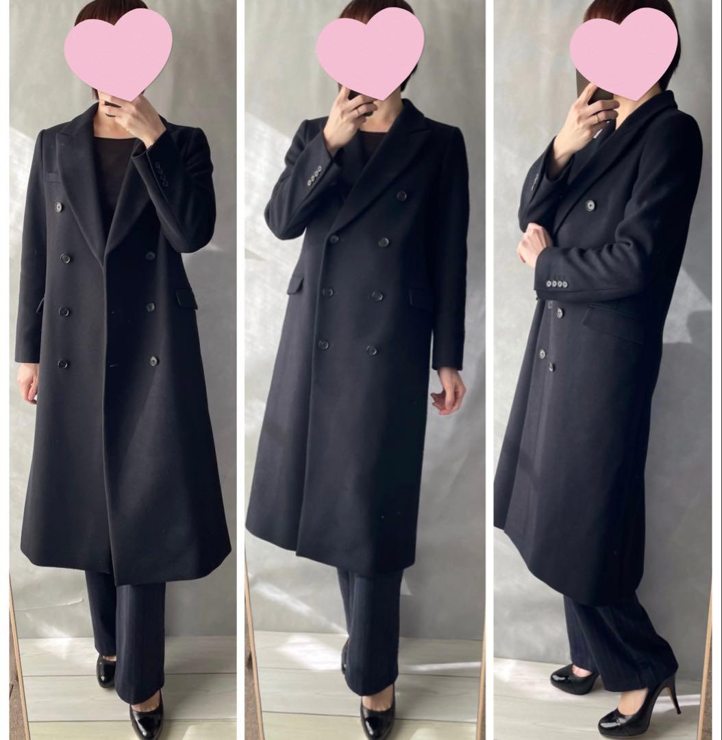 ユナイテッドアローズ　7.1万　Lサイズ　40 濃紺　ピークドラペルロングコート