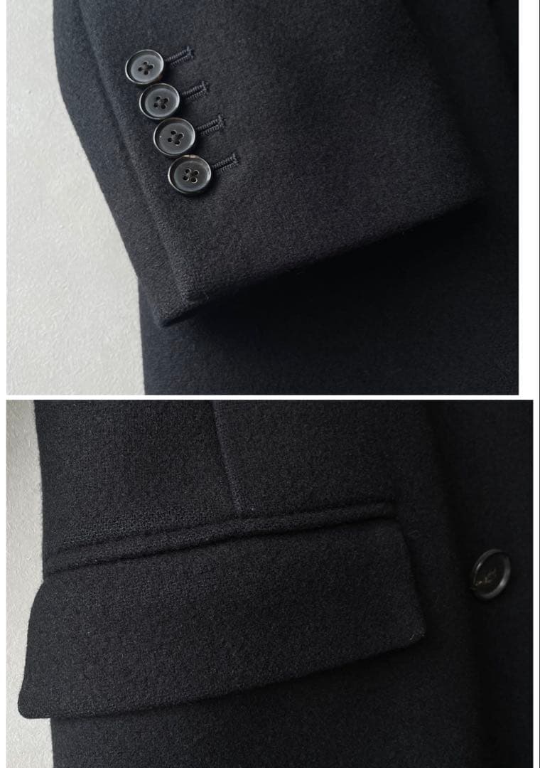 ユナイテッドアローズ　7.1万　Lサイズ　40 濃紺　ピークドラペルロングコート