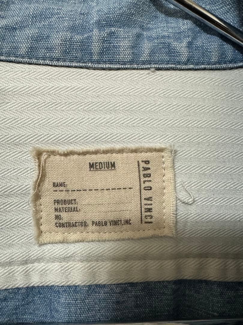 PABLO VINCI Chambray zip shirt M
