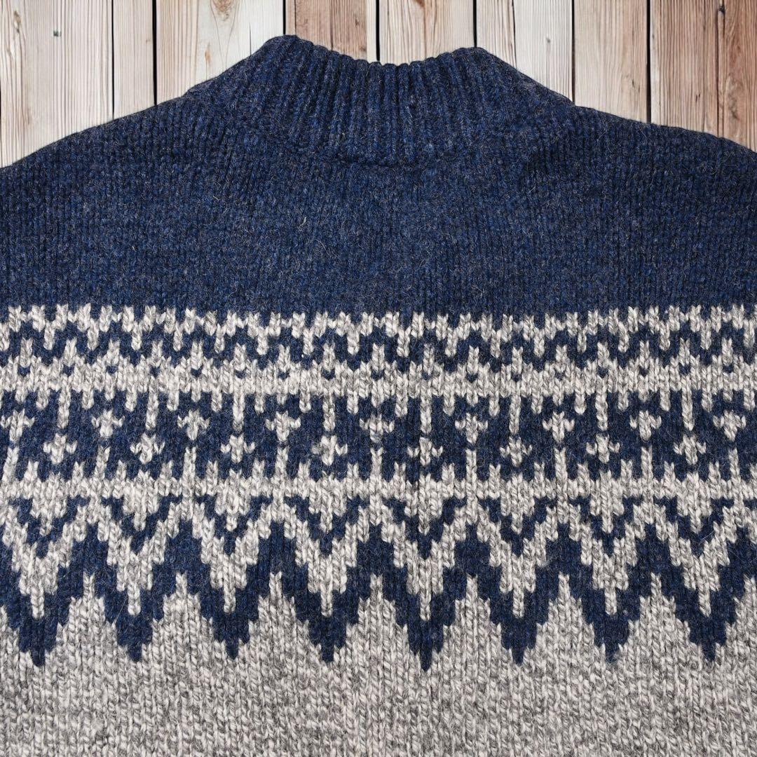 12M516◯ L.L.Bean 求心柄 くるみボタン ニット セーター XL