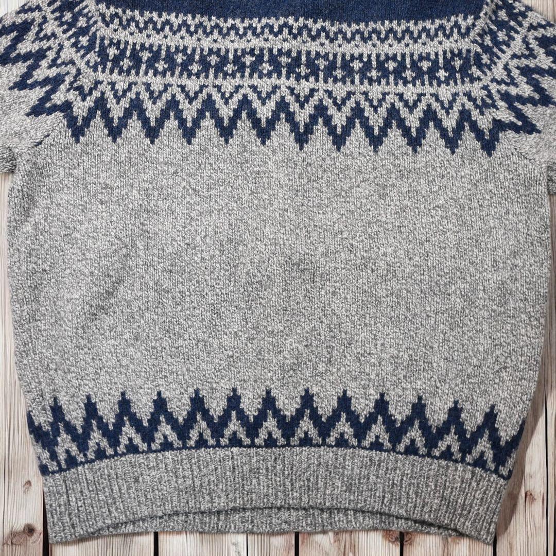 12M516◯ L.L.Bean 求心柄 くるみボタン ニット セーター XL