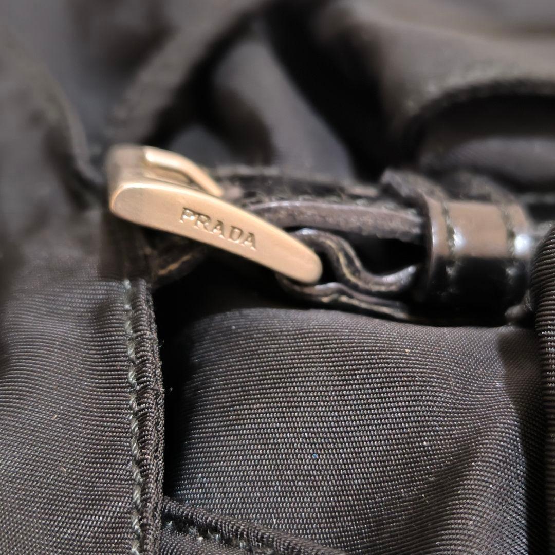PRADA　プラダ　バックパック　ミニリュック　ナイロン　ブラック　ロゴプレート