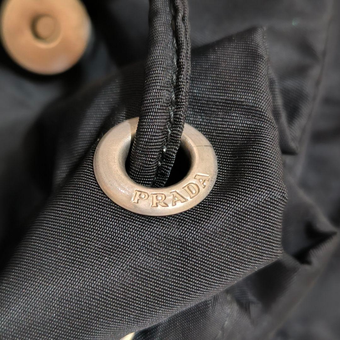 PRADA　プラダ　バックパック　ミニリュック　ナイロン　ブラック　ロゴプレート