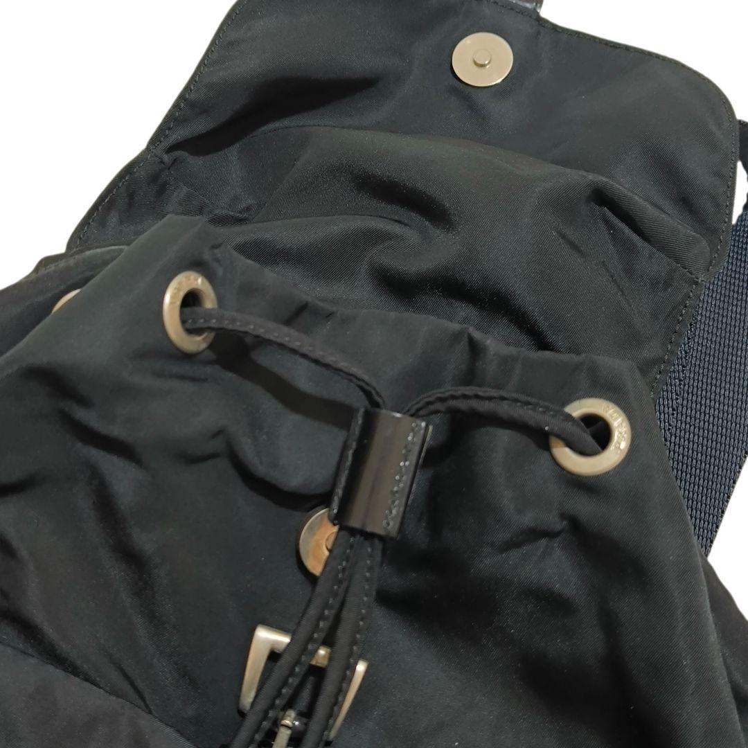 PRADA　プラダ　バックパック　ミニリュック　ナイロン　ブラック　ロゴプレート